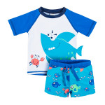 ملابس سباحة ولادي ، تصميم قرش, باللون الازرق, قطعتان من كول كلوب
