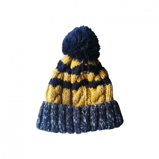 Cool Club Baby Hat, Navy & Yellow Color