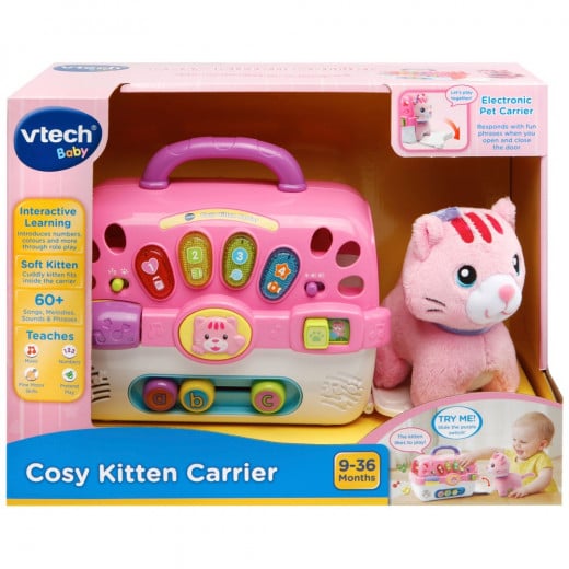 VTech Cosy Kitten Carrier Interactive Toy, Baby Activity Center with Animal Baby Toy