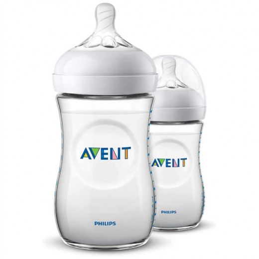 Philips Avent Natural Baby Bottle, Transparent, 260 Ml, 2 Pieces