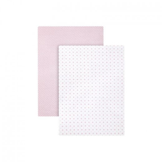 Cambrass Fitted Sheet Essentia, Pink Color, 60*120Cm, 2 Pieces