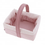 Cambrass Basket Layette Vichy, Pink Color, 22.5x29x29 Cm