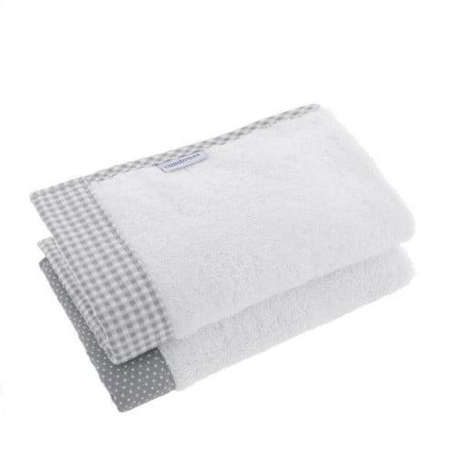 Cambrass Vichy towel Set, Grey Color, 25*35 Cm, 2 Pieces