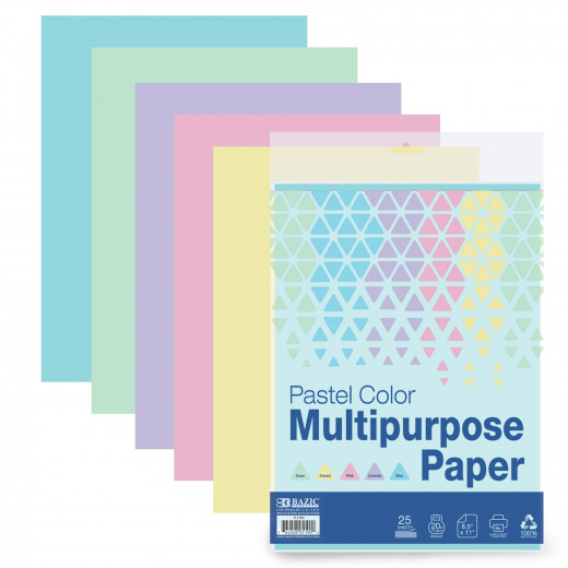 Bazic Pastel Color Multipurpose Paper 25 Ct.