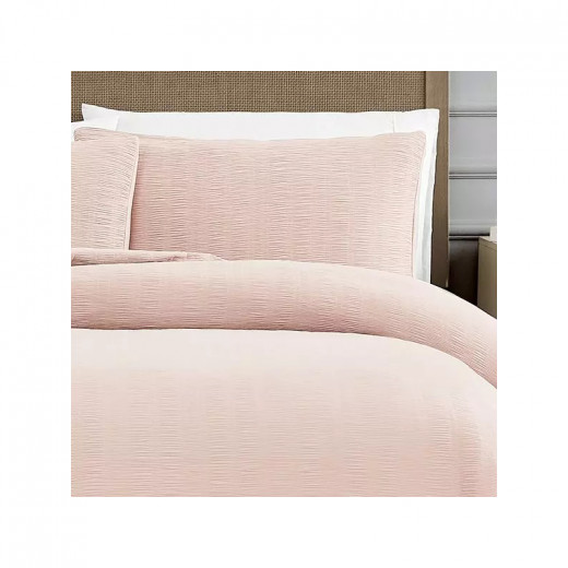 Nova Home "Simply" Crinkled Comforter Set, Pink Color, Size Queen, 4 Pieses