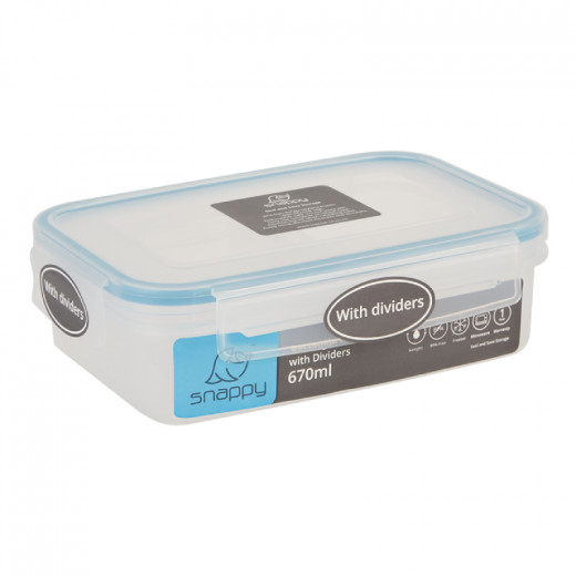 Snappy Container Rectangle With Dividers 900ml
