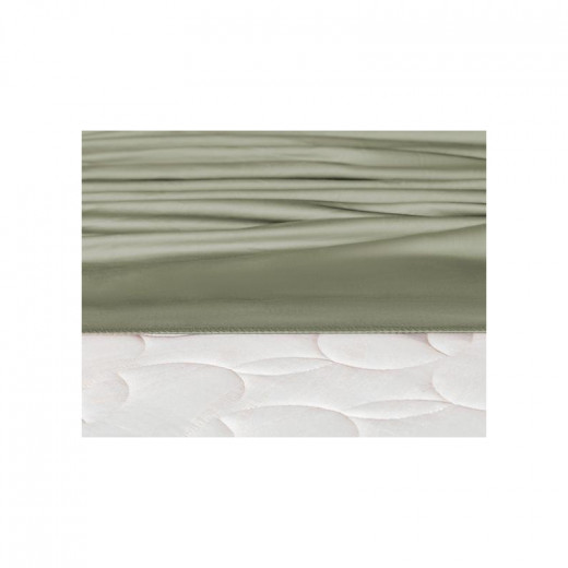 Madame Coco Ciel Double-Size Satin Fitted Sheet, Khaki Color