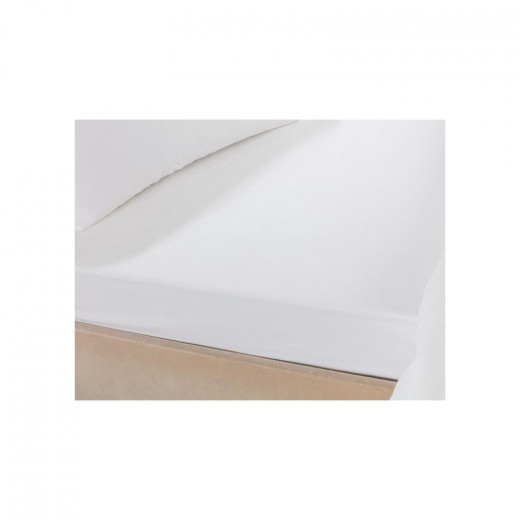 Madame Coco Rue Single Satin Flat Sheet, White Color, Size 260*240