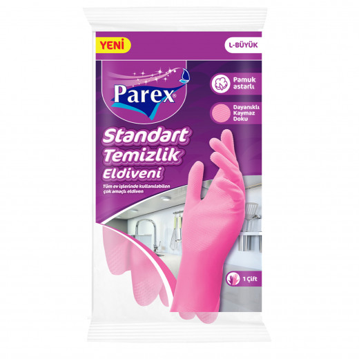 Parex Cleaning Gloves, Large, Pink Color