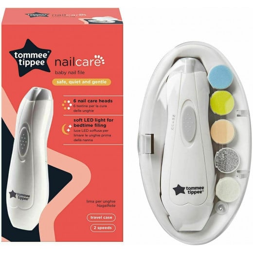Tommee Tippee Battery Baby Nail File Trimmer Set with 5 Filing Heads & LED Light
