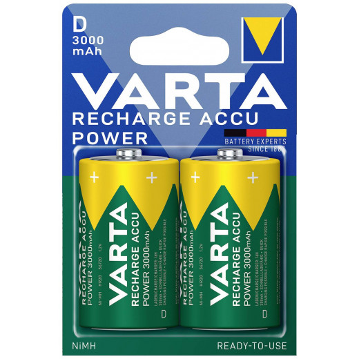 Varta RECH.AC.Power D3000mAh BLI2 D battery (rechargeable) NiMH 3000 mAh 1.2 V, 2 Pieces