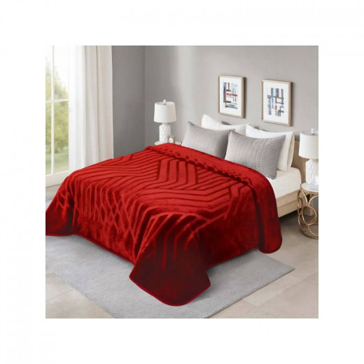ARMN Cuddly Engraved Kingsize Blanket Red Color 220*240