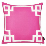 Nova Home Geometric Story Printed Cushion Cover, Pink Color, 45x45 Cm