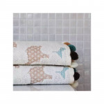 Nova Home Pompom 100% Cotton Towel, CreamyColor, Size 90*50