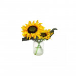 Nova Home "Sun Flower" Artificial Flower Arrangement, Yellow Color, 24 Cm