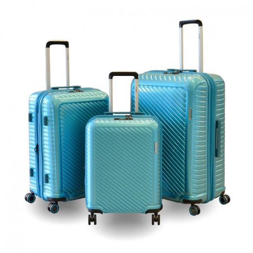 حقائب سفر صلبة 3 قطع ، باللون الازرق من ارمن