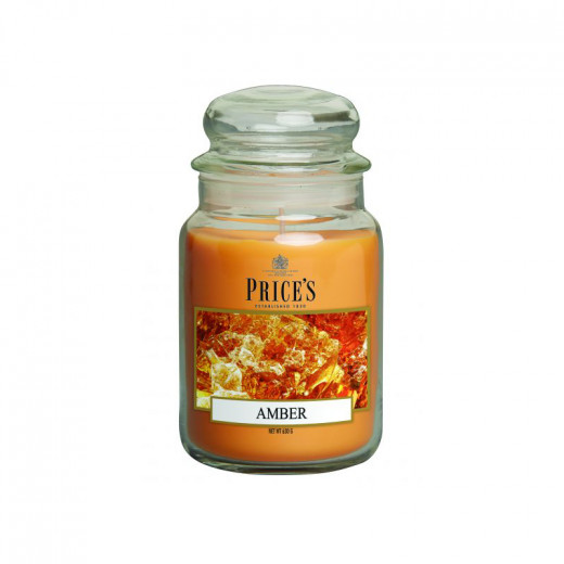 Price's Large Scented Candle Jar With Lid, Amber