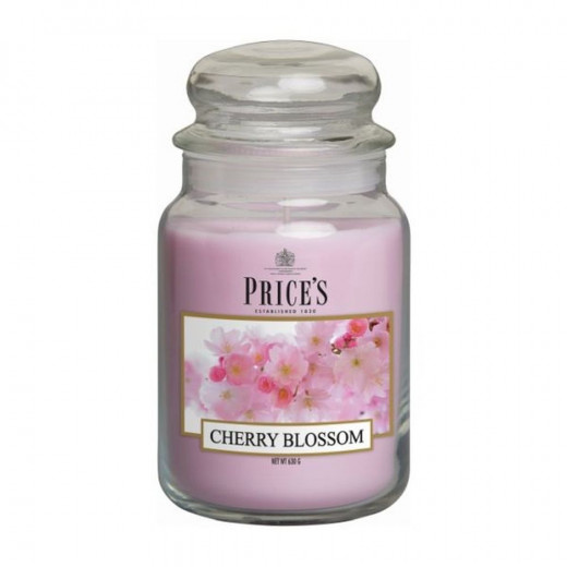 Price's Large Scented Candle Jar With Lid - Cherry Blossom
