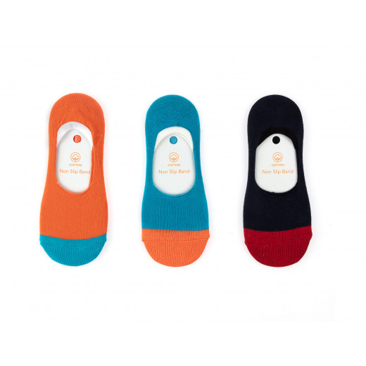Madame Coco Invisibles Socks For Women,  3 Pieces, Multi-Color