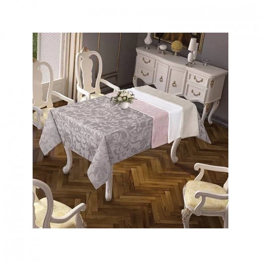 Nova Home Sketched Table Cloth, Poly Cotton, Beige Color, 160*220 Cm