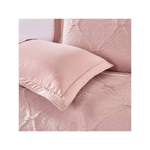 Nova Home Flosway Jacquard Bed Spread Set, Pink Color, King Size, 3 pieces