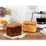 Madame Coco Storage Box With Wooden Lid 1000 Ml, 2 Pieces