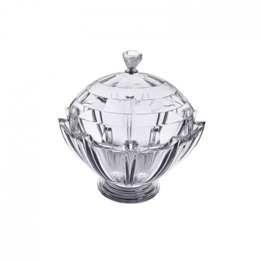 Al Hoora Round Candy Bowl with Lid, Transparent