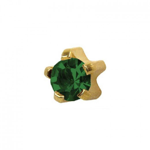 Studex Gold Plated Heartlite May Emerald, 3 Mm For Kids