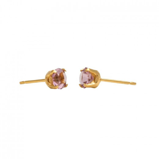 Studex Alexandrite 24K, Pure Gold Plated Ear Studs Ideal, For Every Day Wear, 5 Mm