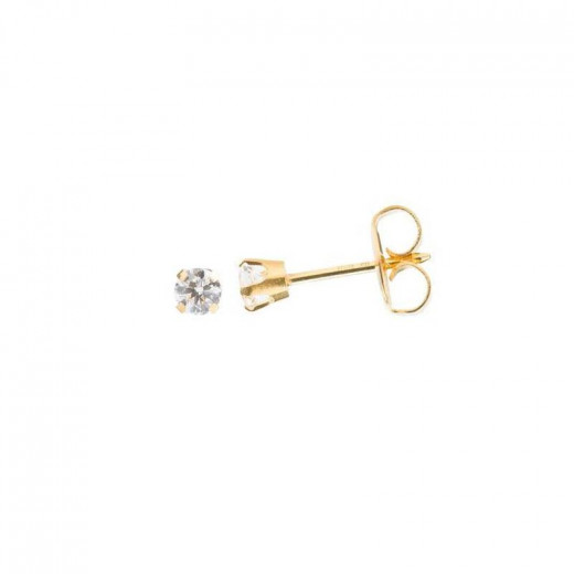 Studex Ruby 24K, Pure Gold Plated Ear Studs Ideal, Princess Cut, 4 Mm