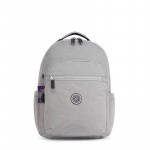 Kipling Seoul Backpack with Laptop Protection, Grey Color