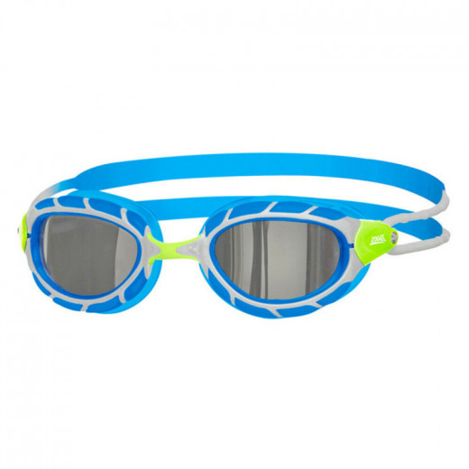 Zoggs Swimming Goggles - Predator Titanium L/XL - Silver/Titanium Blue/Lime