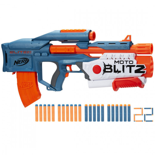 Nerf Elite 2.0 Motoblitz Outdoor Blaster Gun with Foam Darts