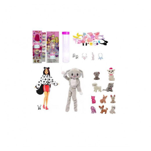 Cute Barbie Doll With 1 Set Of Animal Plush Fashion Clothes, Grey  Rabbit