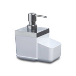 Primanova Toskana Kitchen Liquid Soap Dispenser & Sponge Cup, White Color