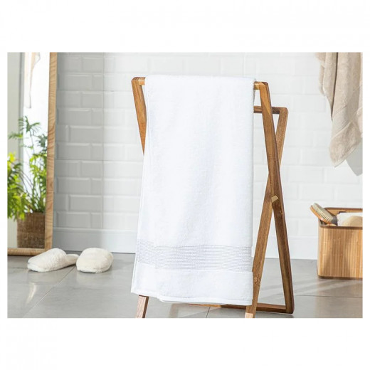 English Home Deluxe Cotton Low Twist Bath Towel, White Color, 90*150 Cm