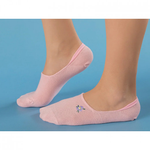 English Home Mini Flower Cotton Woman Ballet Socks, Pink