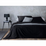 English Home Aurora Silky Touch Super King Plus  Size Duvet Cover Set, Black Color, Size 240*260 Cm, 4 Pieces