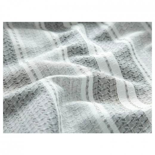 English Home Grand Shiny Paint Yarn For One Person Duvet Cover Set, Silver Color, Size 160*220 Cm, 3 Pieces