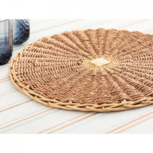 English Home Osier Straw Placemat, 38 cm, Brown