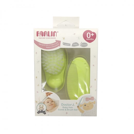 Farlin - Baby Comb & Brush Set, Green