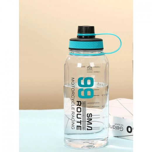 زجاجة ماء , شفاف تيركواز 900 مل