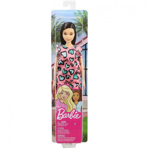 Barbie Doll In Pink Dress With Heart Print