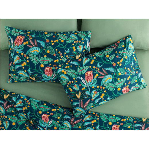 English Home Exotic Garden Cotton 2-Pack Pillowcase 50x70 Cm Navy Blue
