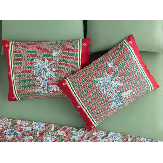 English Home Toile De Jouy Cotton 2-Pack Pillowcase 50x70 Cm Fuchsia
