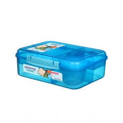 Sistema 1.24L Lunch Stack Square to Go Assorted Colours, Polypropylene,  1.24 Litre