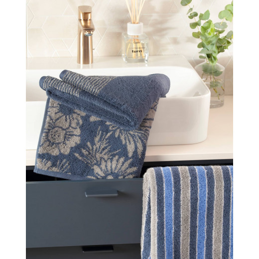Cawo Two-Tone Bath Towel, Blue Color, 80*150 Cm