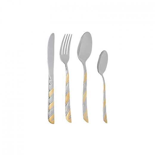 Arshia Gold and Silver Premium Cutlery 24 Piece Set