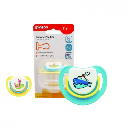 Pigeon Silicone Pacifier Step 3 - (Ship) + Pigeon Silicone Pacifier Step 2 - (Caterpillar) For Free
