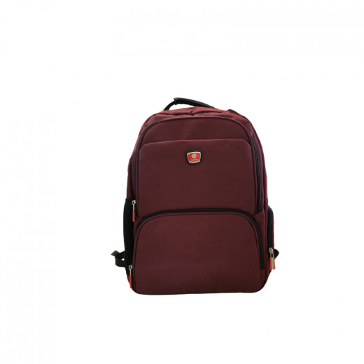 Amigo Backbag 6 Zipper Fashion  Dark Red Color